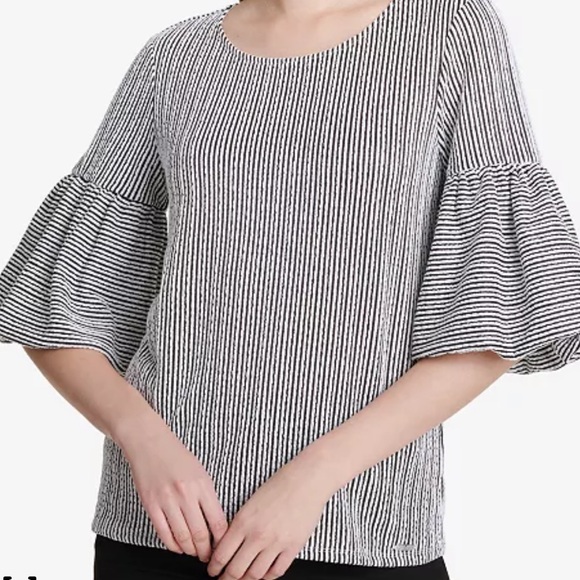 Calvin Klein Textured Bell-Sleeve Blouse Womens Size XL - Picture 1 of 16